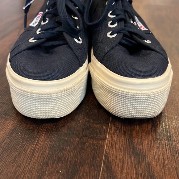 Women's Superga 2790 ACTOW Flatform Sneaker Navy Canvas/Cotton - Size 36 - Picture 5 of 9